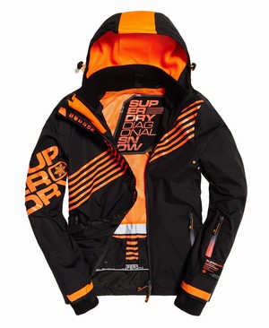 Superdry Diagonal Snow Cagoule Férfi Kabát Fekete/Piros | NVZMS4671